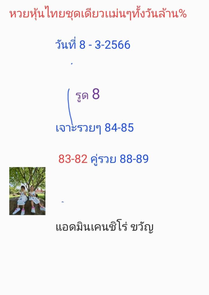 หวยหุ้นวันนี้ 8/3/66 ชุดที่ 5