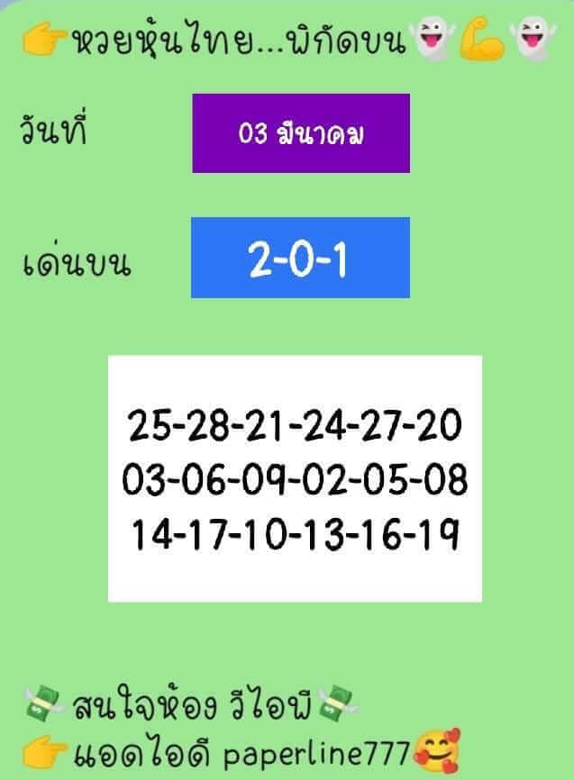 หวยหุ้นวันนี้ 3/3/66 ชุดที่ 6