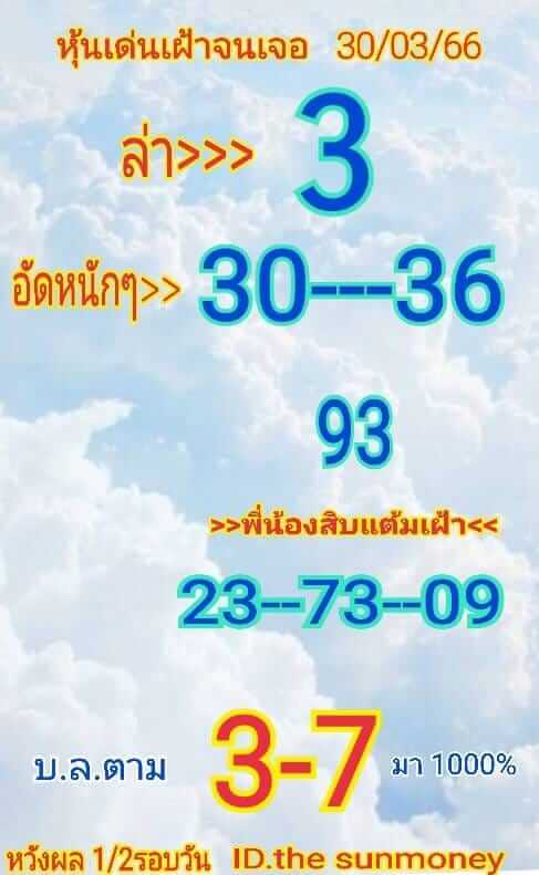 หวยหุ้นวันนี้ 30/3/66 ชุดที่ 6