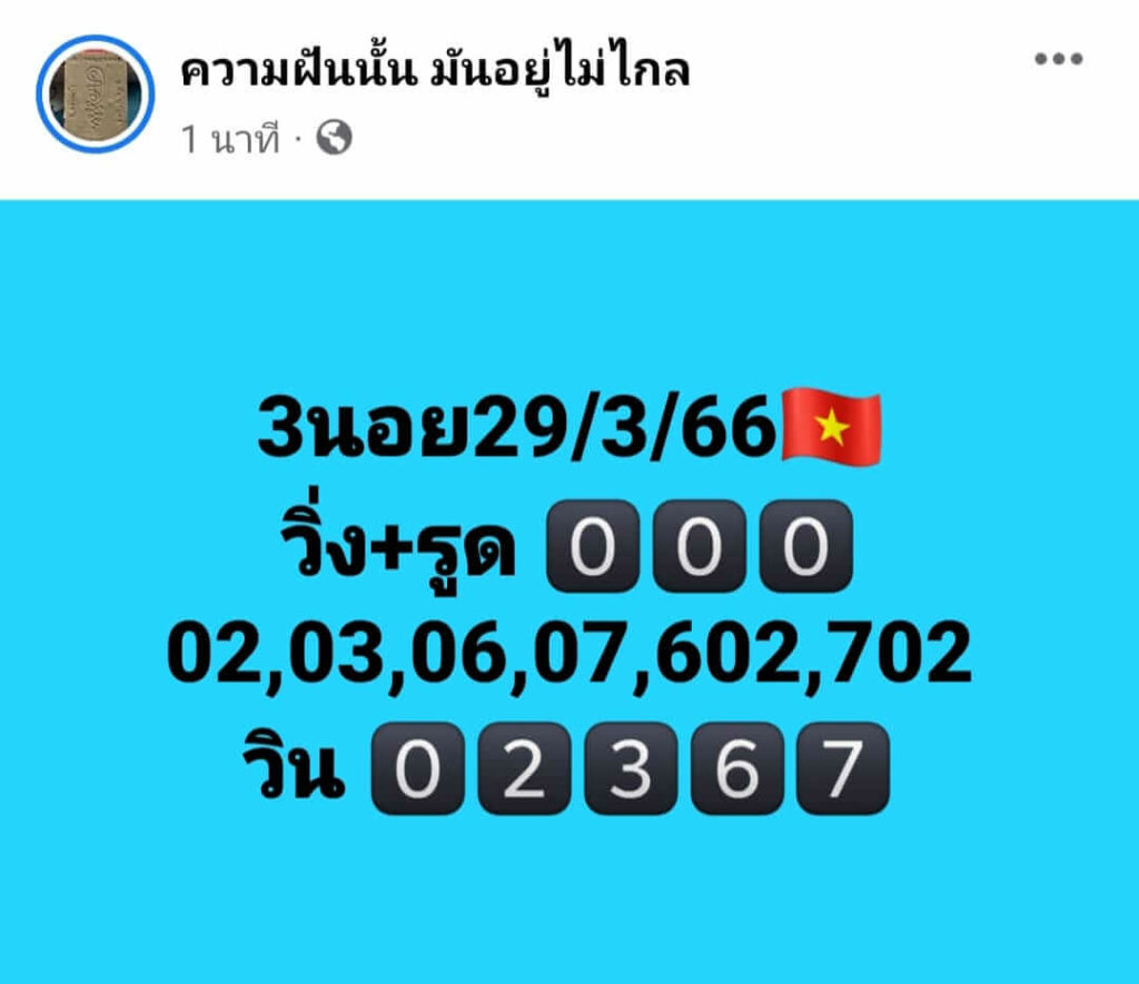 แนวทางหวยฮานอย 29/3/66 ชุดที่ 2