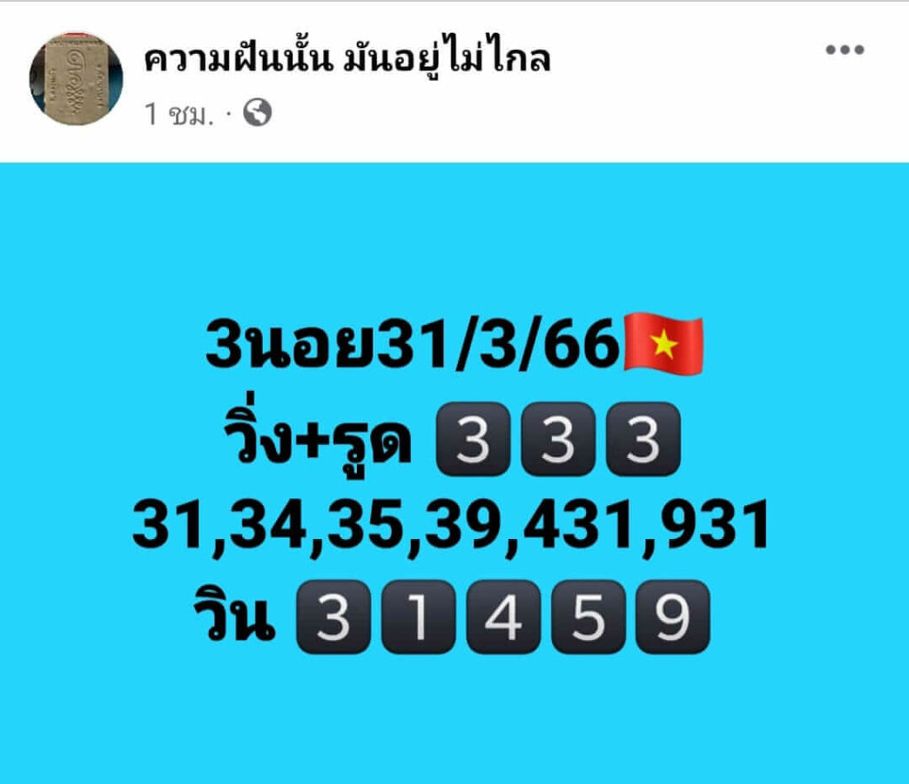 แนวทางหวยฮานอย 31/3/66 ชุดที่ 2