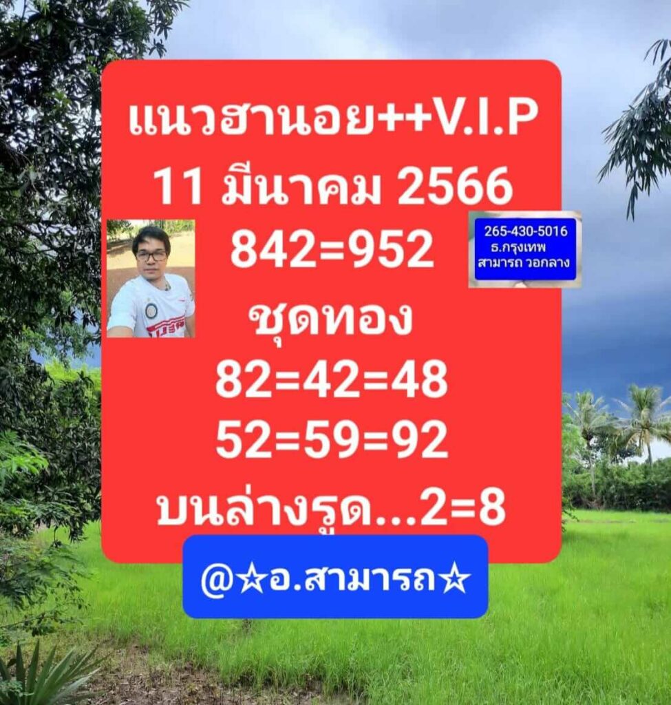 แนวทางหวยฮานอย 11/3/66 ชุดที่ 3