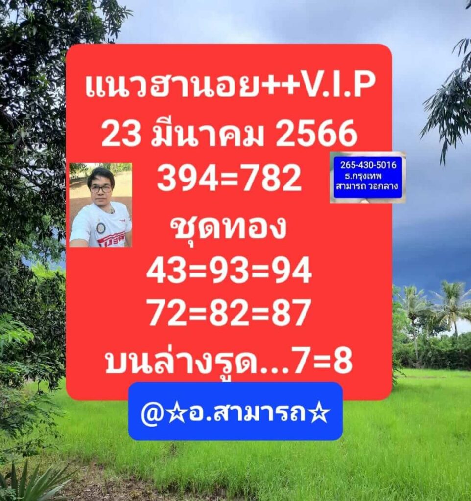 แนวทางหวยฮานอย 23/3/66 ชุดที่ 4