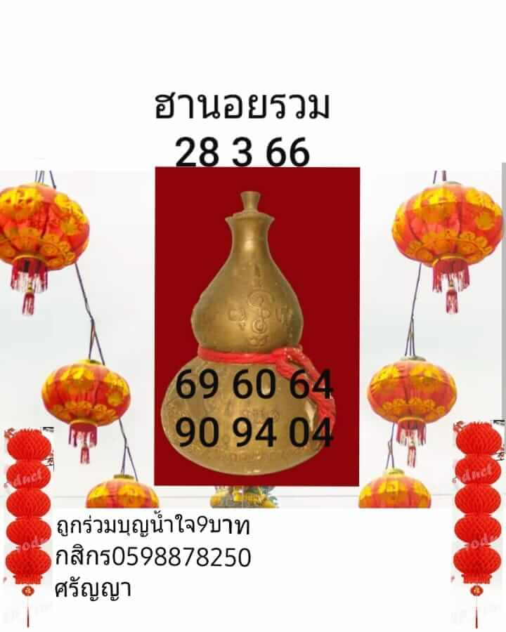 แนวทางหวยฮานอย 28/3/66 ชุดที่ 4