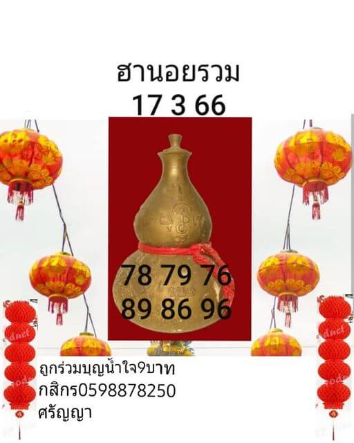 แนวทางหวยฮานอย 17/3/66 ชุดที่ 6