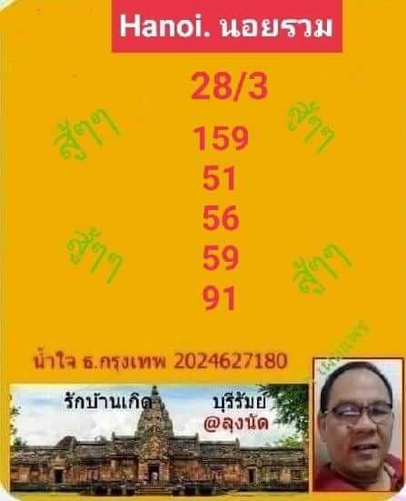 แนวทางหวยฮานอย 28/3/66 ชุดที่ 7