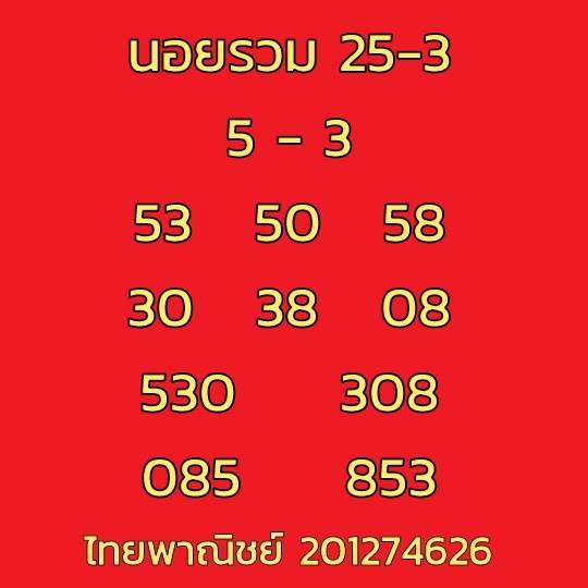 แนวทางหวยฮานอย 25/3/66 ชุดที่ 10