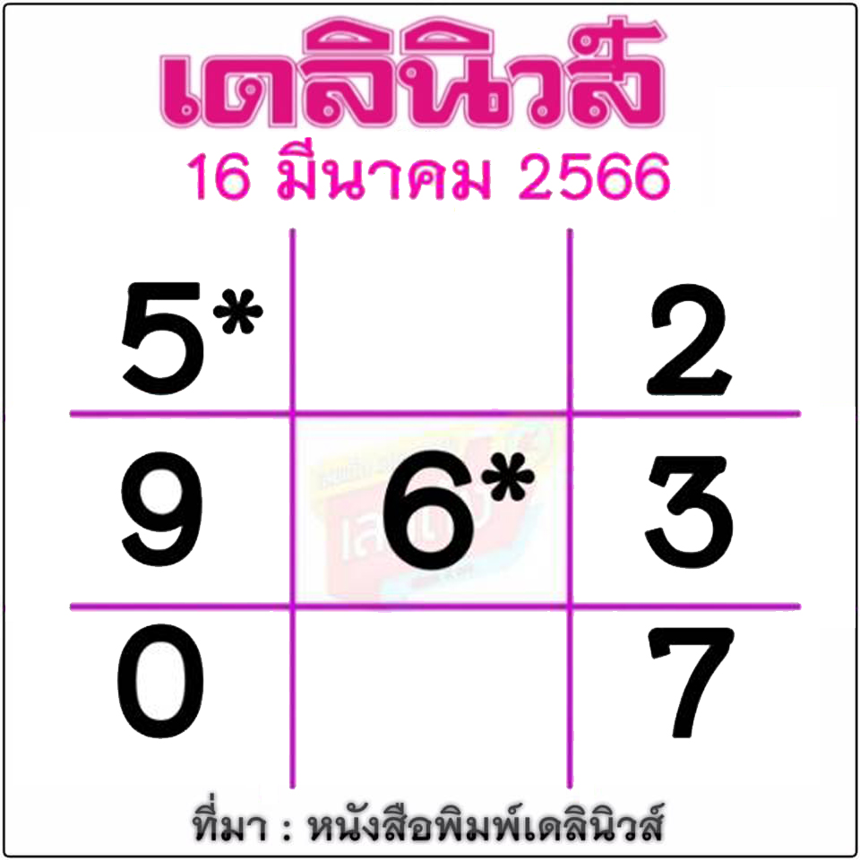 หวยเดลินิวส์ 16/3/66