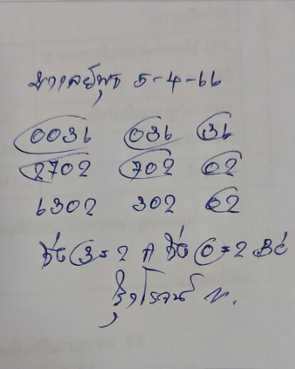 หวยมาเลย์วันนี้ 5/4/66 ชุดที่ 1