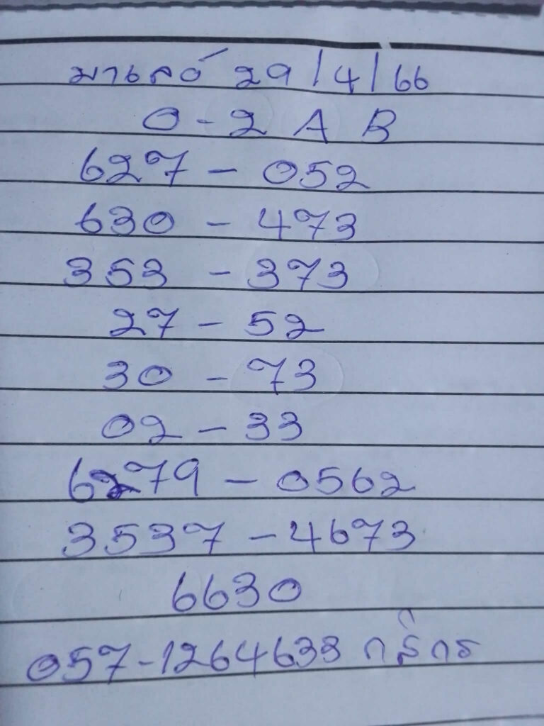 หวยมาเลย์วันนี้ 29/4/66 ชุดที่ 3