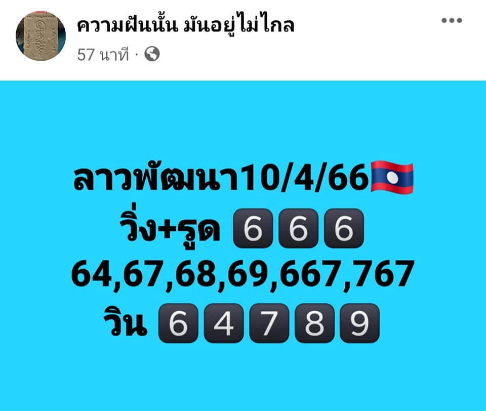 แนวทางหวยลาว 10/4/66 ชุดที่ 3