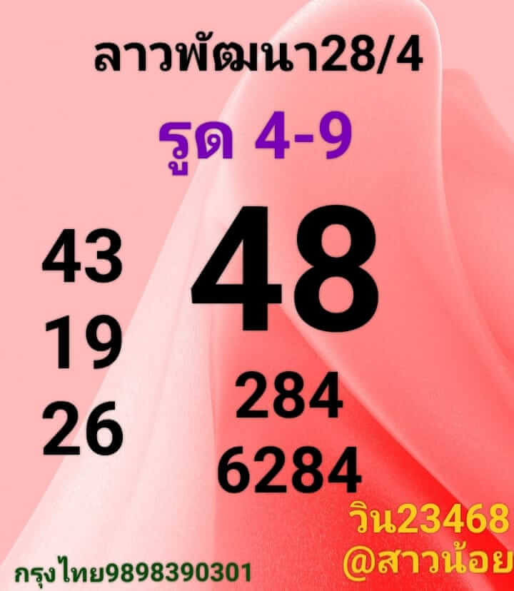 แนวทางหวยลาว 28/4/66 ชุดที่ 3