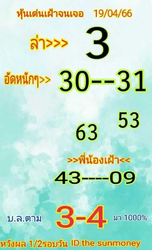 หวยหุ้นวันนี้ 19/4/66 ชุดที่ 9