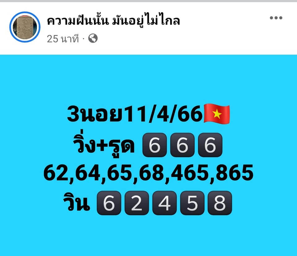 แนวทางหวยฮานอย 11/4/66 ชุดที่ 1