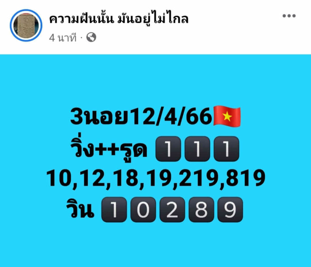 แนวทางหวยฮานอย 12/4/66 ชุดที่ 1