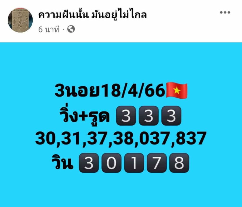 แนวทางหวยฮานอย 18/4/66 ชุดที่ 3