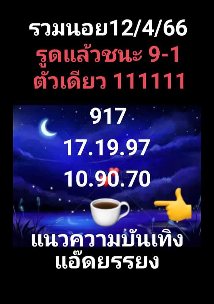 แนวทางหวยฮานอย 12/4/66 ชุดที่ 5