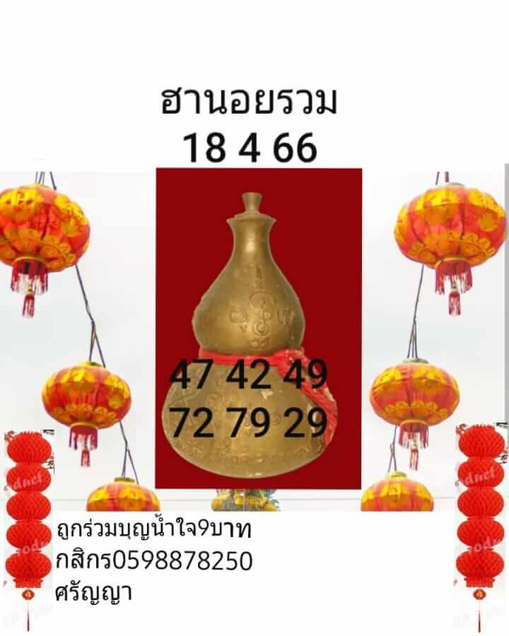 แนวทางหวยฮานอย 18/4/66 ชุดที่ 6