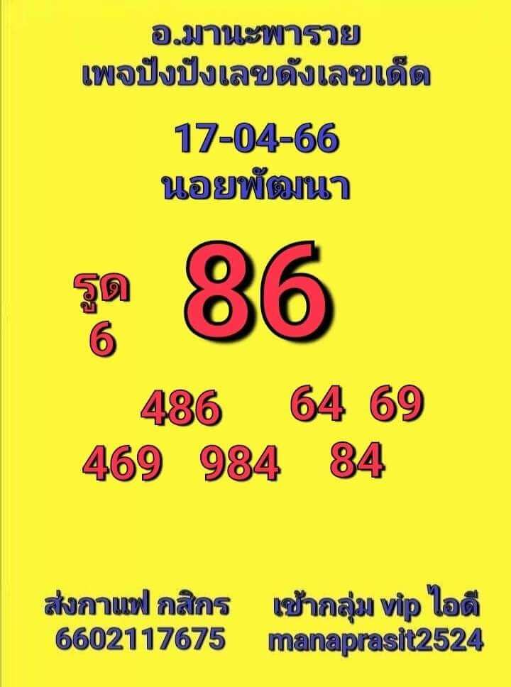 แนวทางหวยฮานอย 17/4/66 ชุดที่ 7