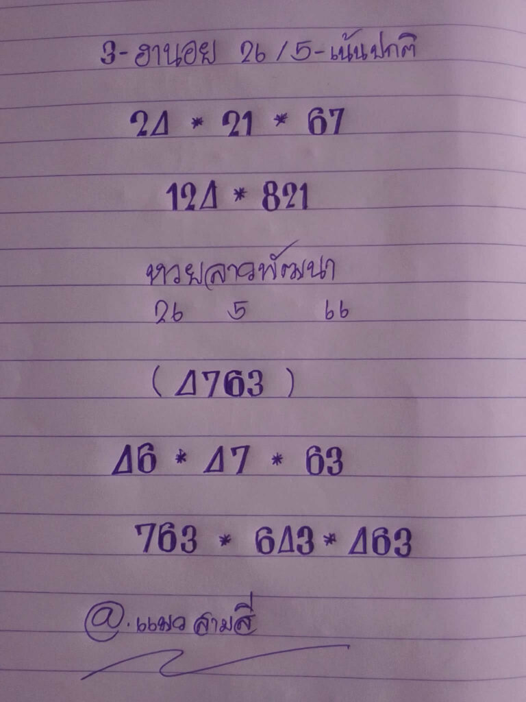 แนวทางหวยลาว 26/5/66 ชุดที่ 1