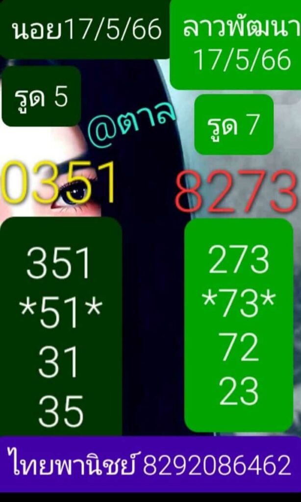 แนวทางหวยลาว 17/5/66 ชุดที่ 1