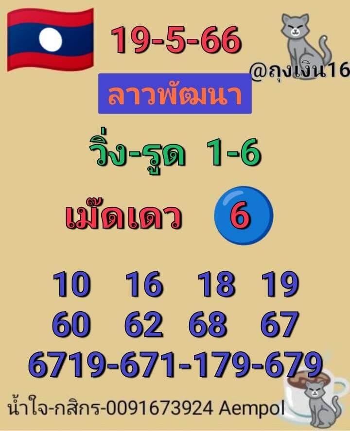 แนวทางหวยลาว 19/5/66 ชุดที่ 4