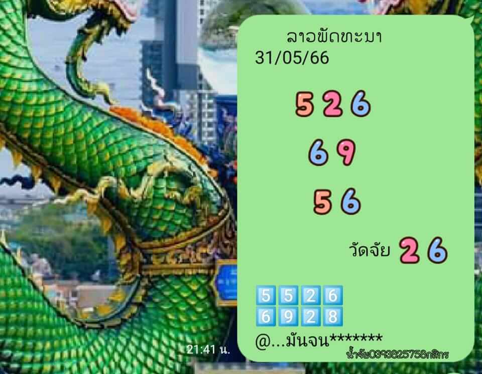 แนวทางหวยลาว 31/5/66 ชุดที่ 6