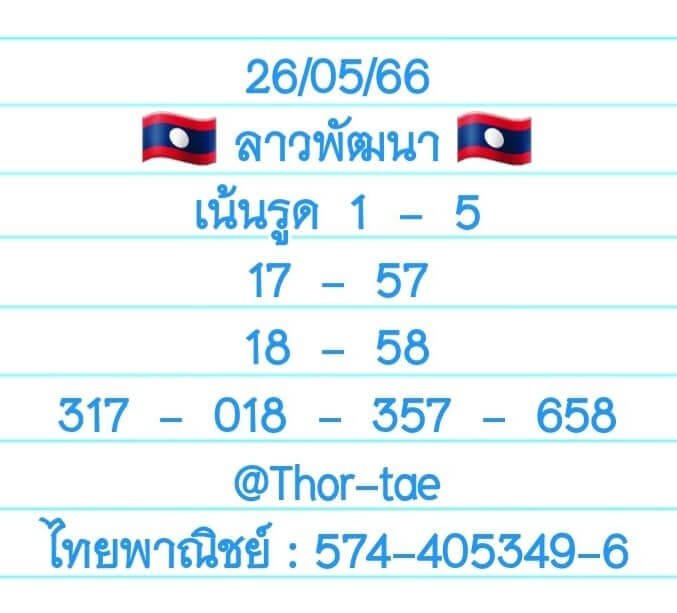 แนวทางหวยลาว 26/5/66 ชุดที่ 8