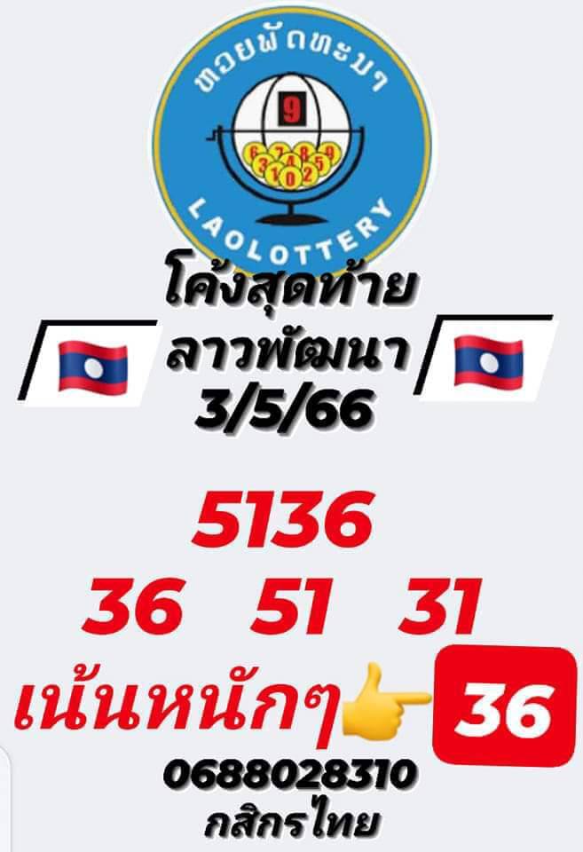 แนวทางหวยลาว 3/5/66 ชุดที่ 8