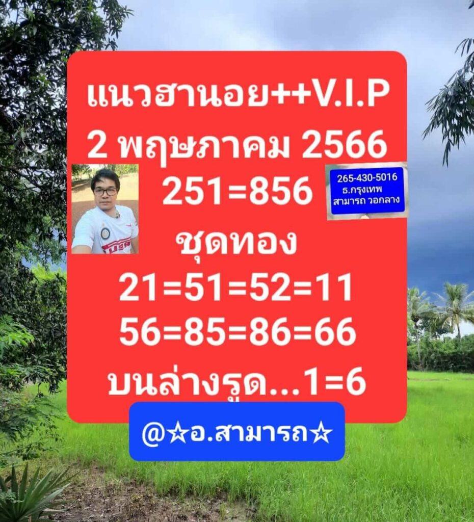 แนวทางหวยฮานอย 2/5/66 ชุดที่ 3