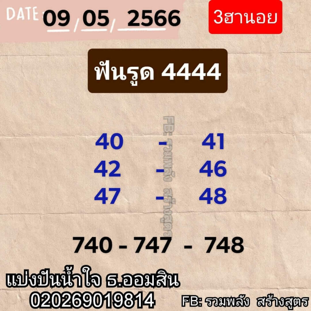 แนวทางหวยฮานอย 9/5/66 ชุดที่ 4