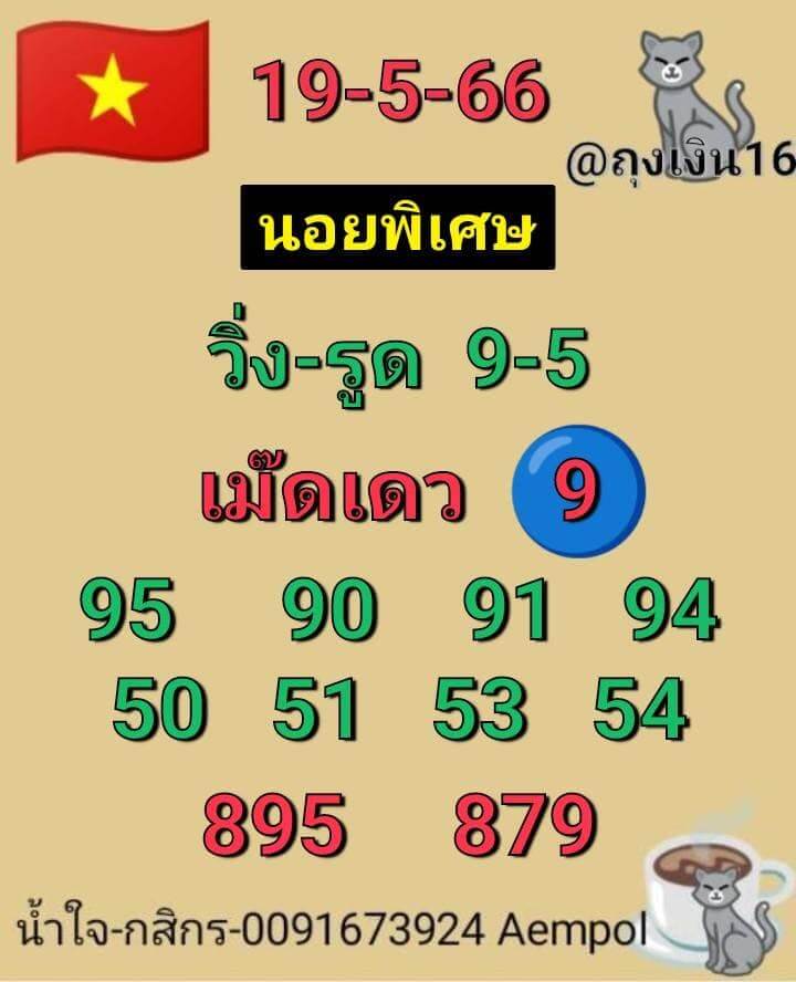 แนวทางหวยฮานอย 19/5/66 ชุดที่ 5