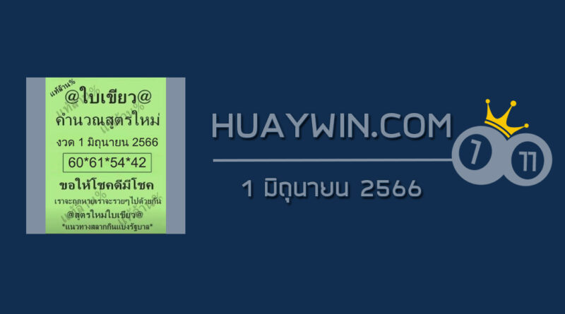 หวยใบเขียว 1/6/66