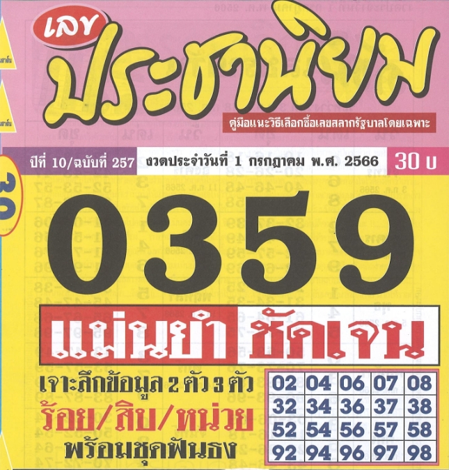 หวยประชานิยม 1/7/66