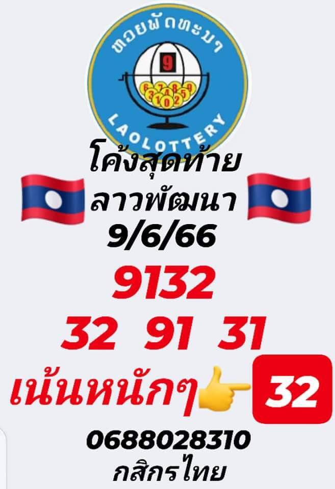 แนวทางหวยลาว 9/6/66 ชุดที่ 1