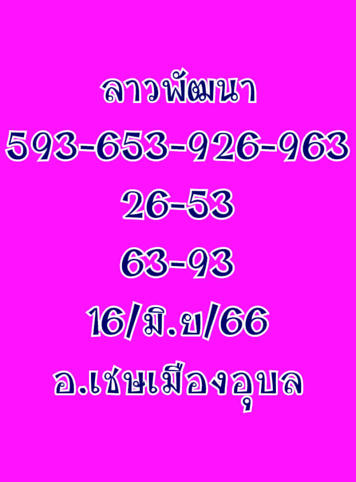 แนวทางหวยลาว 16/6/66 ชุดที่ 4