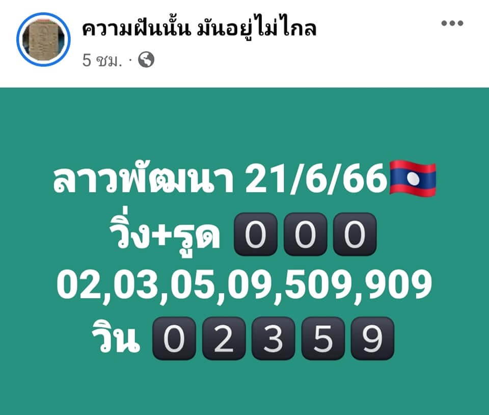 แนวทางหวยลาว 21/6/66 ชุดที่ 5