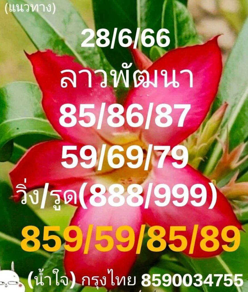 แนวทางหวยลาว 28/6/66 ชุดที่ 6