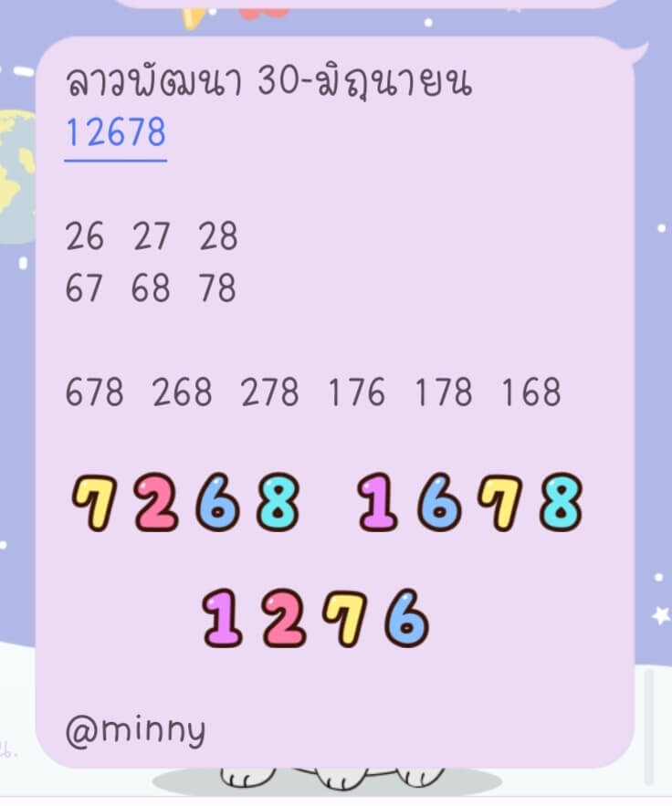 แนวทางหวยลาว 30/6/66 ชุดที่ 6