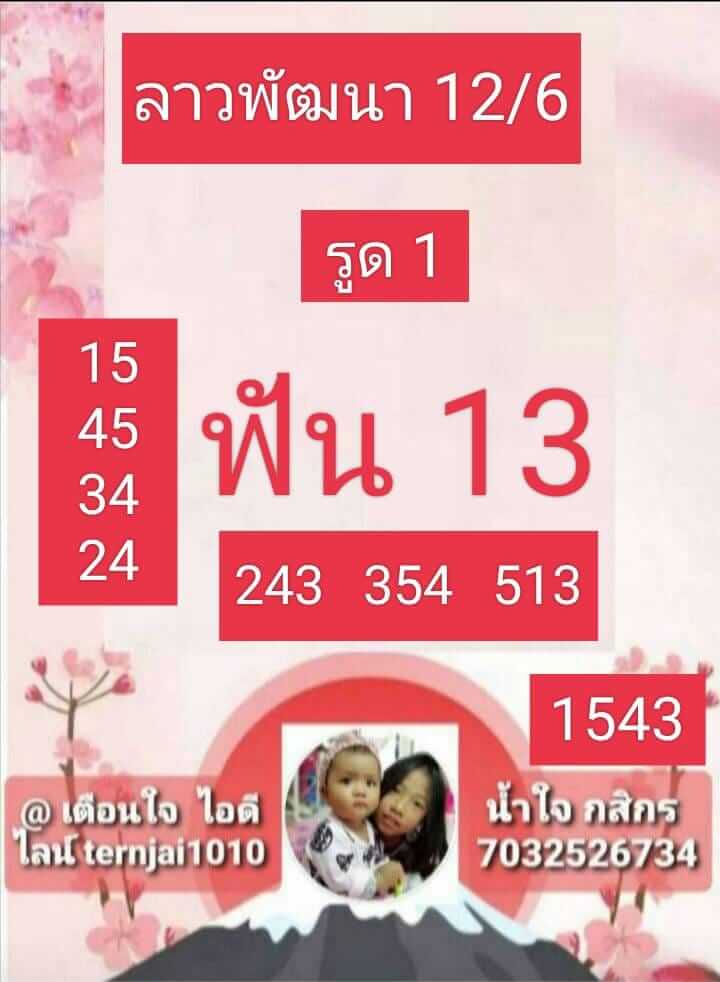 แนวทางหวยลาว 12/6/66 ชุดที่ 7