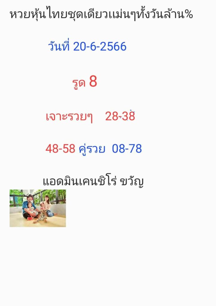 หวยหุ้นวันนี้ 20/6/66 ชุดที่ 1