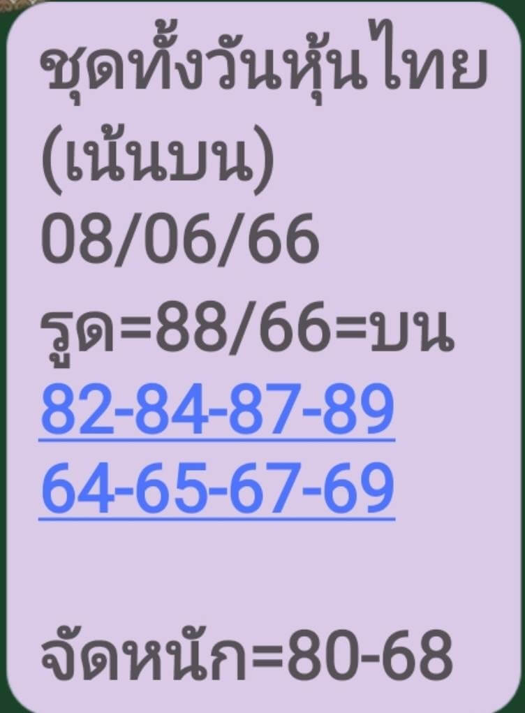 หวยหุ้นวันนี้ 8/6/66 ชุดที่ 10