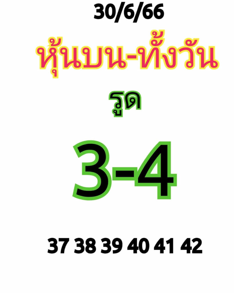 หวยหุ้นวันนี้ 30/6/66 ชุดที่ 2