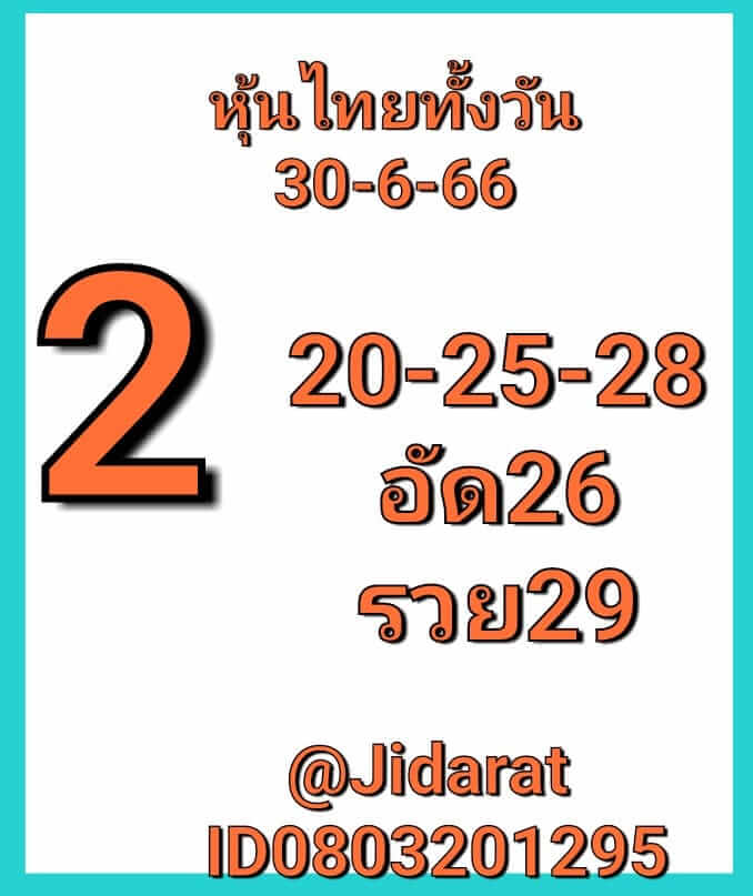 หวยหุ้นวันนี้ 30/6/66 ชุดที่ 4