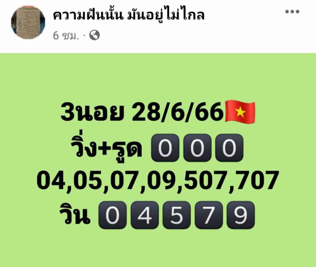 แนวทางหวยฮานอย 28/6/66 ชุดที่ 10