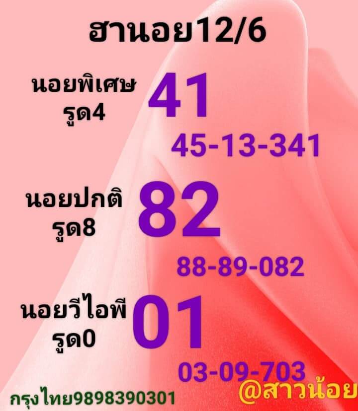 แนวทางหวยฮานอย 12/6/66 ชุดที่ 3