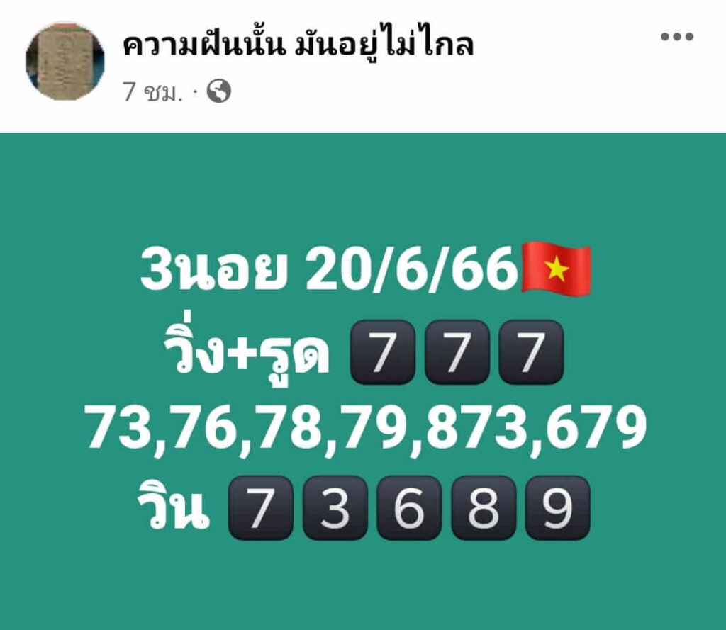 แนวทางหวยฮานอย 20/6/66 ชุดที่ 6