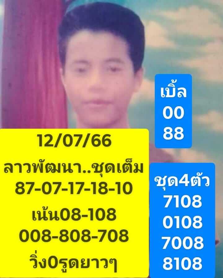 แนวทางหวยลาว 12/7/66 ชุดที่ 1