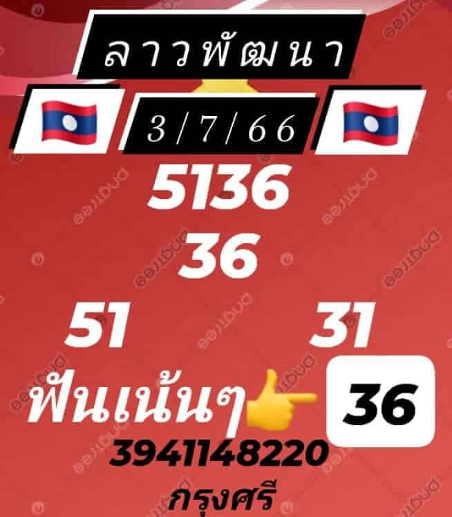 แนวทางหวยลาว 3/7/66 ชุดที่ 6