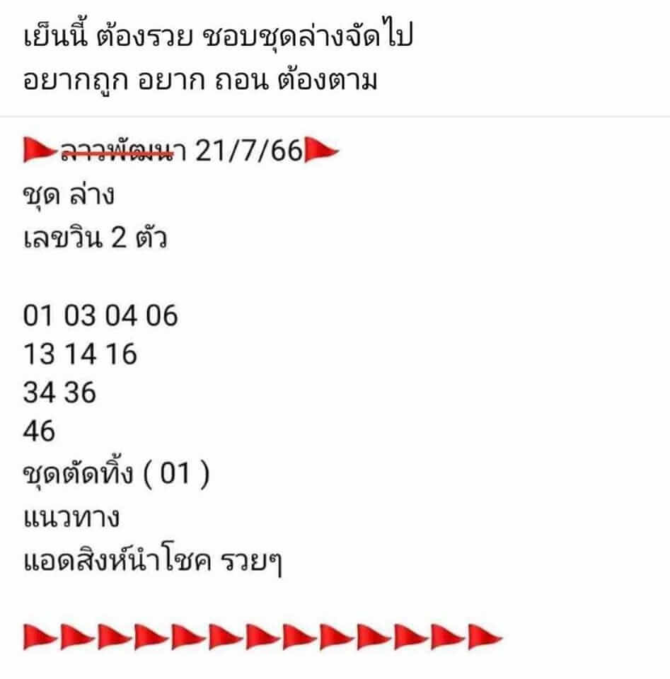 แนวทางหวยลาว 21/7/66 ชุดที่ 9